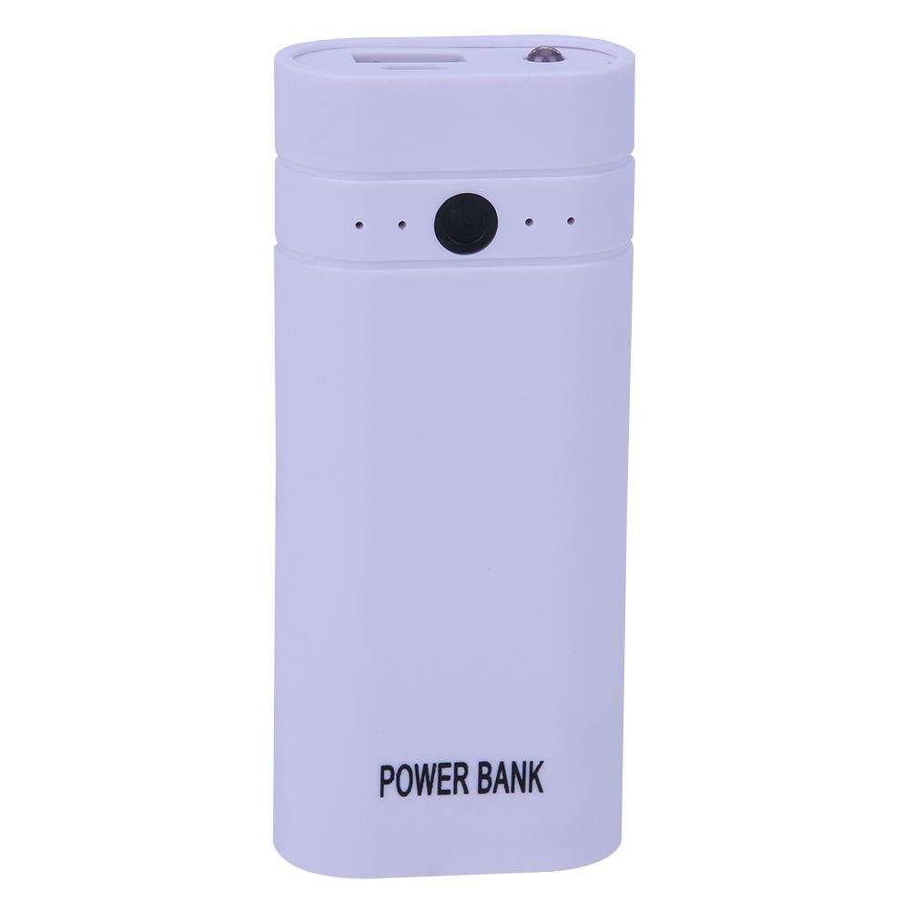 VIPECO Plastic Removable 2 18650 Batteries DIY Box with LED Flashlight(White) 1