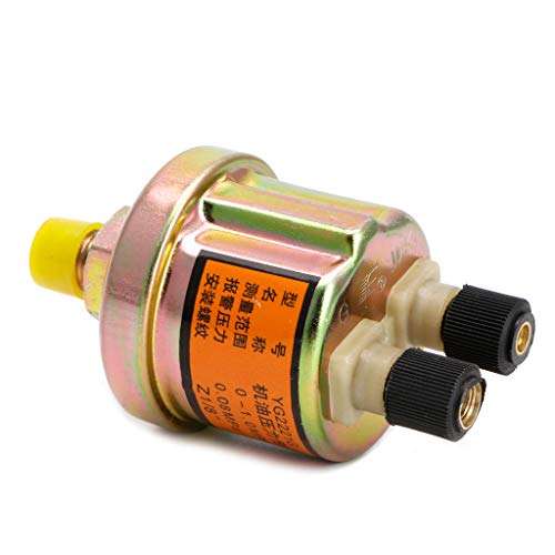 XISAOK Engine Oil Pressure Sensor Gauge Sender Switch Sending Unit 1/8 NPT 80x40mm Oil Pressure Sensor Gold 5