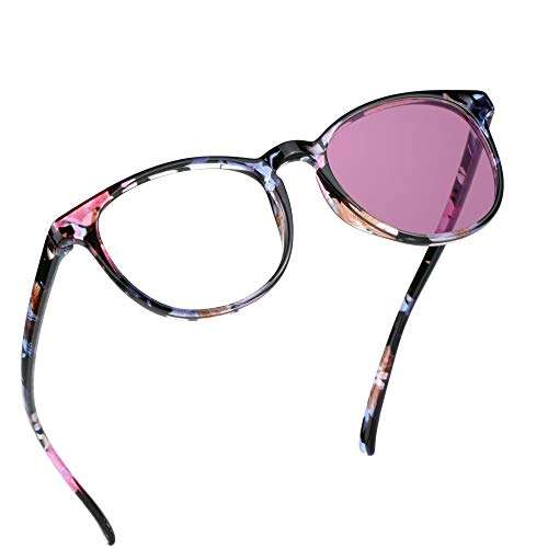 YEIN Blue Light Blocking Glasses, Spring Hinge Photochromic Pink Sunglasses, Anti Eyestrain, Computer Reading Glasses, Gaming Glasses, TV Glasses for Women, Anti Glare 1