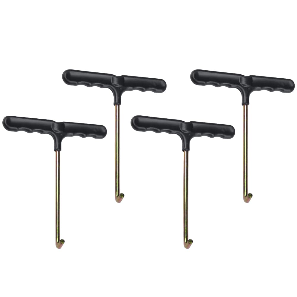 4pcs Shoe Lace Tightner, Stainless Steel Hockey Skate Lace Tightener Shoe Lace Puller Ice Roller Skate Tool for Ice-Skates Figure-Skates Trampoline Accessories Spring Pull(4pcs/set)(size:4pcs/set) 1