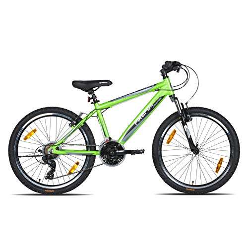 Firefox Bikes Cyclone 24T -21 Speed MTB Mountain Cycle (Green/Black) I V Brake I Ideal For : 9-12 Years I Frame size: 14 inchI Rider height : 4.6 feet to 5.6 feet, Unisex-Adult 1