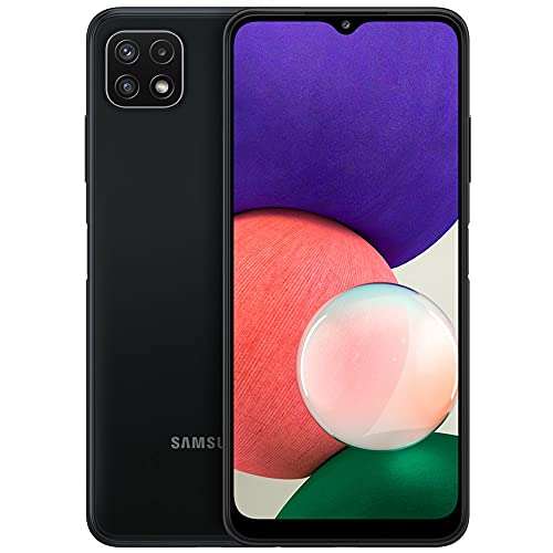 Samsung Galaxy A22 4G LTE (NOT 5G) 6.4" HD+ Quad Camera 5000mAh Battery, Dual Sim GSM Unlocked Global 4G Volte (NOT VERIZON/Boost) International Model A255M (Black, 128GB+4GB) 1