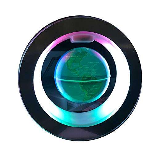 Magnetic Levitation Floating World Globe Desk, 4'' Electronic Antigravity Magnetic Levitating Floating Globe with Colorful LED World Map (English version) 2