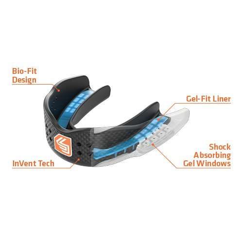 Shock Doctor Mouthguard Superfit – Easy-Fit Strap/Strapless mouthguard – Low Profile Fit Perfect for Basketball, Hockey, Lacrosse, All Sport 2