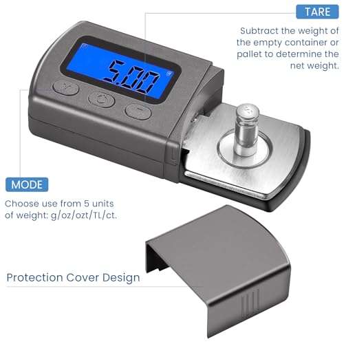 Hdiwousp Digital Turntable Stylus Force Scale Gauge 0.01g Blue LCD Backlight,Tracking Force Pressure Gauge/Scale for Tonearm Phono Cartridge 2