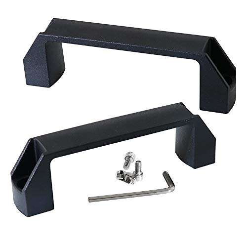 KOOTANS 6 Sets 150mm Black Nylon Plastic Flat Black Handles Pulls with Screws and Nuts and Washers for Aluminum Extrusion Profile 4040 Series with Slot 8mm 1