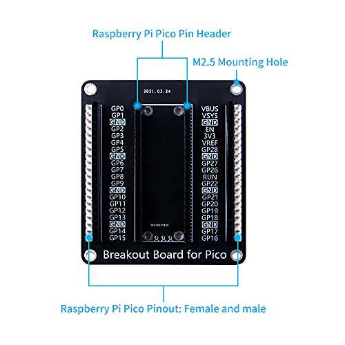 GeeekPi GPIO Breakout Board Kit for Raspberry Pi Pico/Pico W, GPIO Expansion Board Breakout Module with Jumper Wire Pack for Raspberry Pi Pico/Pico W 3