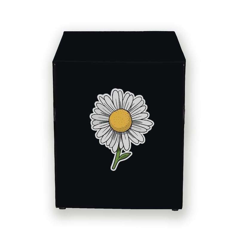 HIZING Waterproof Washing Machine Cover Front Load/Dishwasher, Universal Compatible/Suitable for - 6.5 Kg, 7 Kg, 7.5 Kg, 8 Kg Bosch/LG/Samsung/Whirlpool/LLYOD/Godrej Solid Black Sunflower Print 1