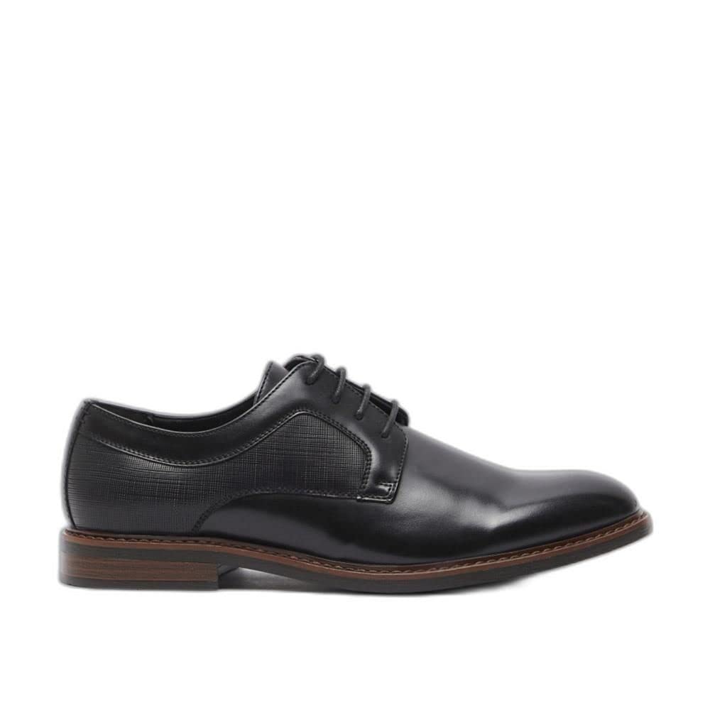 shoexpress Men's Solid Oxford Shoes with Lace-Up Closure Black (D16529-2)