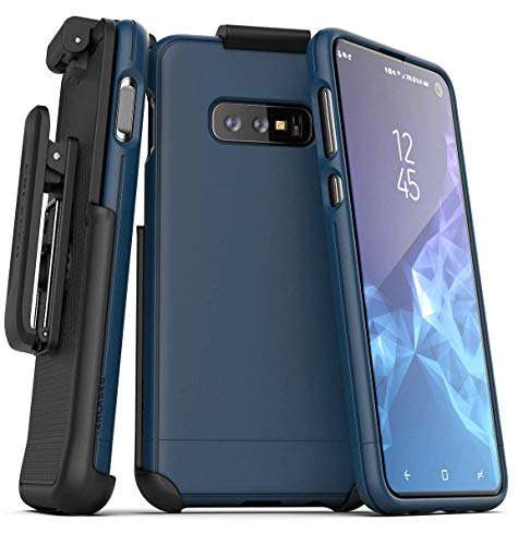 Encased Galaxy S10e Belt Clip Holster Case (2019 Slimshield) Ultra Slim Protective Grip Cover with Holder for Samsung Galaxy S10 E - Navy Blue 1