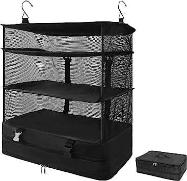Dhadh Portable Hanging Travel Shelves, Suitcase Organizer, Packing Cubes for Travel, Carry-On Closet Insert, Super Large Capacity Travel Bags (2) 1