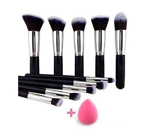 ClubComfort� 10 Pcs Makeup Brushes Set Tool Pro Foundation Eyeliner Eyeshadow Multicolor With Sponge puff (color may vary) 1