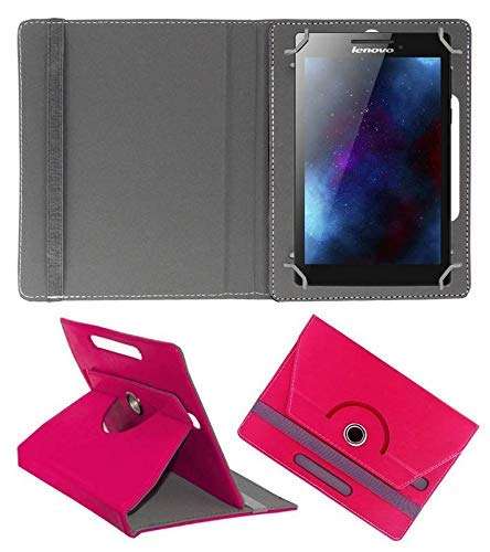 Hello Zone with Free Sim Adapter Kit Micromax P480 Tablet 360� Rotating 7� Inch Flip Case Cover Book Cover -Pink 1