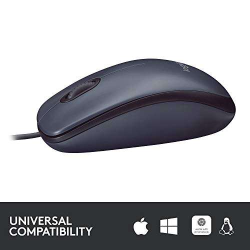 Logitech B100 Corded Wired USB Right or Left Hand Use Mouse for Computers and laptops - Black 4
