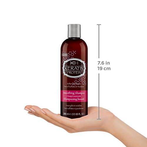 HASK Keratin Smooth Shampoo 355ml (Pack of 2) | Reduces Frizz, Adds Shine to Damaged Hair | Sulfate & Paraben Free 5