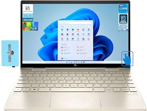 HP Envy x360 13.3" Touchscreen FHD IPS 2-in-1 Laptop (Intel i5-1135G7 4-Core, 8GB RAM, 2TB m.2 SATA SSD, Intel Iris Xe, Backlit KYB, FP, Thunderbolt 4, WiFi 6, BT 5.1, Win 11 Pro) w/Dockztorm Hub