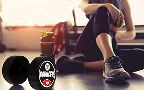 SFZ Bouncer Dumbbell 10kg Set / 10kg×2 piece/Rubber Coated Dumbell With Ergonomic Grip For Begginers and Advance User/Home Gym Kit Equipment Exercise Dambal 20kg Weight 4