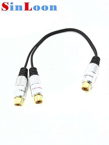 SinLoon Aluminium Alloy RCA Y-Splitter, Single to Dual RCA Digital Coaxial Splitter, Gold Plated Adapter Audio Cable 2