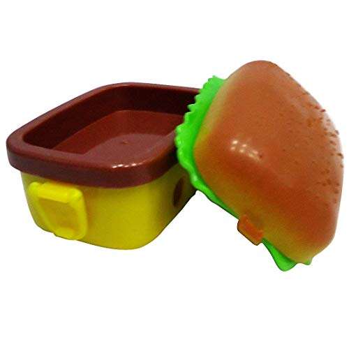 biZyug Burger Shape Sharpner Two Eraser for School Stationery / Stationery Sharpner Set / Fancy Sharpner / Birthday Gift / Sharpner in Stationery / Stationery Return Gift / 2