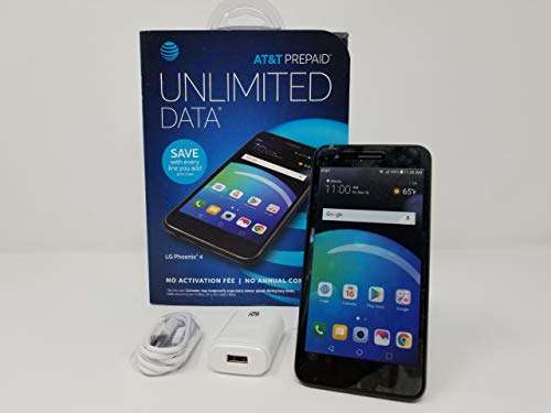 LG Phoenix 4 Smartphone, 4G LTE, Android 7.1 OS, 16GB, Black for AT&T Prepaid 6