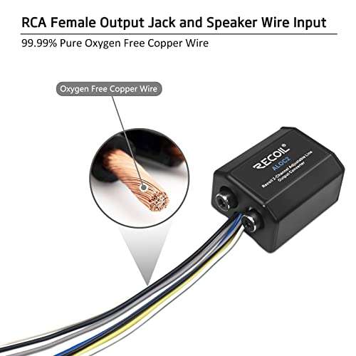 RECOIL ALOC2 2-Channel Speaker Cable to RCA Adjustable Line Output Converter with Remote Turn On 2