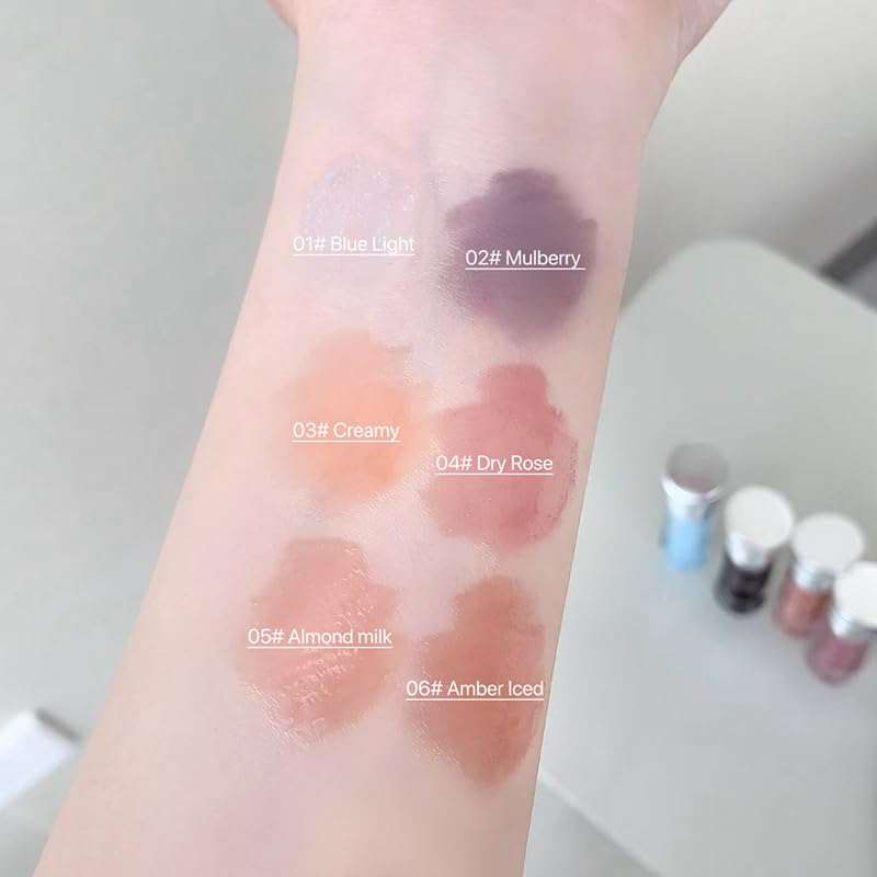 Gege Bear Water Light Mirror Lip Glaze | Long-Lasting Lip Gloss Non-Sticky Formula | Moisturizing Lip Tint with Waterproof Coverage | Pink Red Lipstick Nude Brown Shade Collection | Glossy Lip Care with Lipstick Brush Applicator | Perfect Trendy Candy Colors for Women Girls (04# Dry Rose, 3.5g) 3