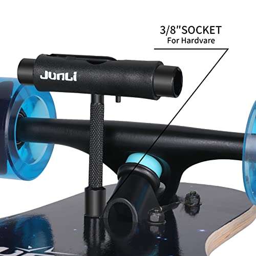 Junli All-in-One Skate Tools Multi-Function Portable Skateboard T Tool Accessory with Allen Key and L-Type Phillips Head Wrench Screwdriver 5