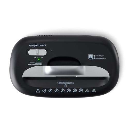 Amazon Basics 8 Sheet Cross Cut Paper and Credit Card Shredder with 4.1 Gallon Bin, Black 3