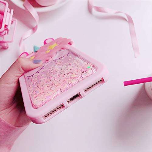 FunTeens Bling Unicorn Case for Apple iPod Touch 6th 5th Generation,3D Cartoon Animal Design Cute Soft Silicone Quicksand Glitter Shiny Cover,Kawaii Cool Skin for Kids Child Teens Girls(iPod Touch5/6) 5