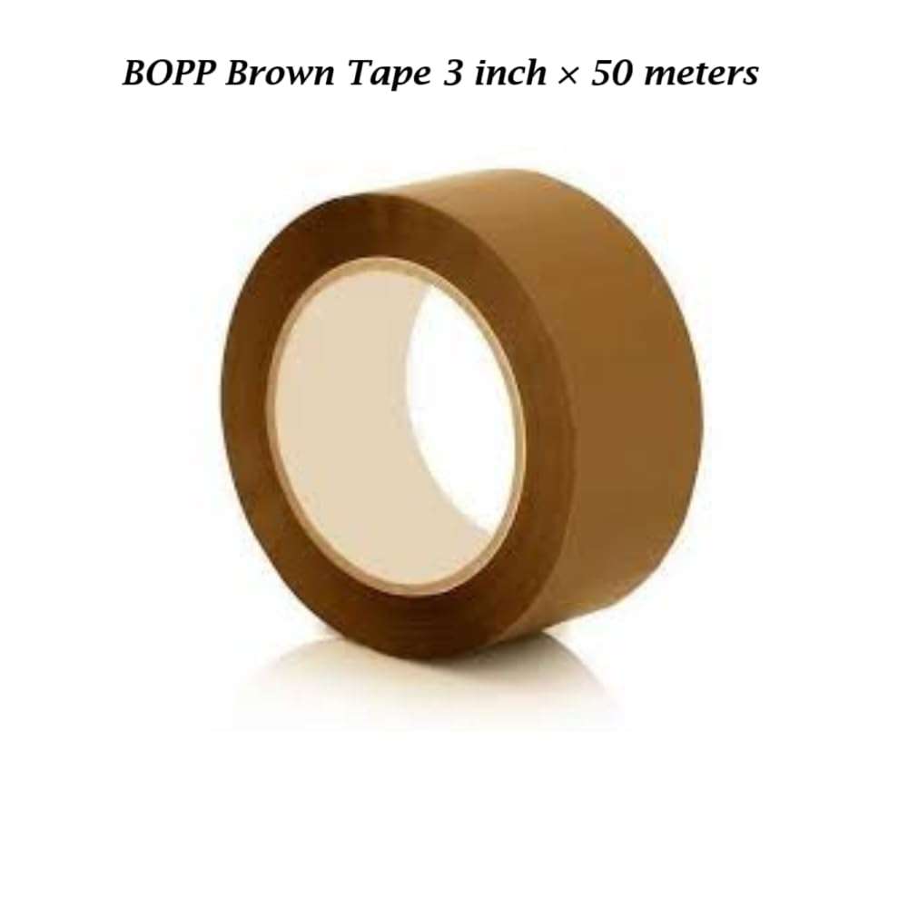 Packing Tape Brown (3 Inch × 50 Meter) Pack of 2 | Strong Adhesive Carton Sealing Tape for Packaging, Shipping, Office & Home Use 3