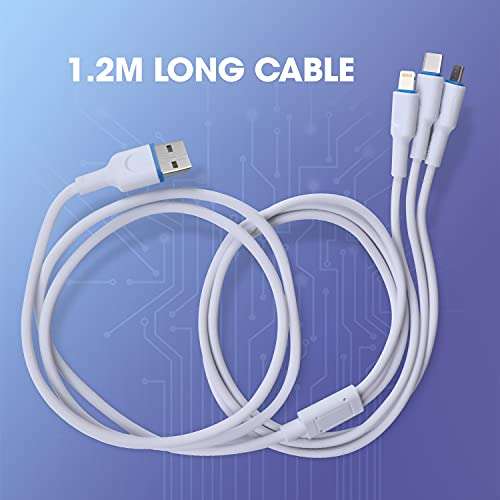 ZEBRONICS Zeb-UMLCC1201 3 In 1 cable(Micro Usb, c type and lighting cable)-white 6