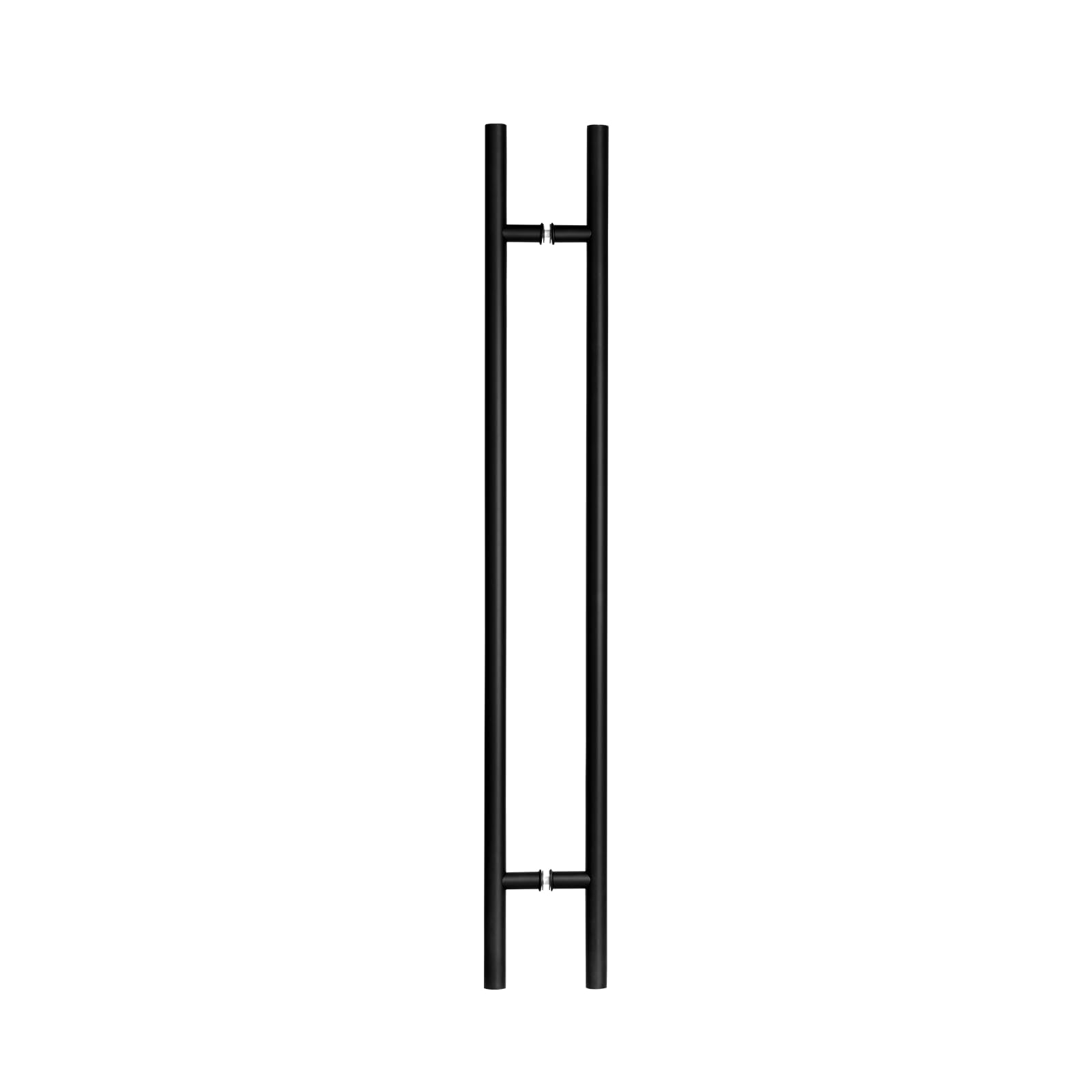 Prima Decorative - 72 Inches Door Pull Round Stainless Steel Back to Back Side Mount Bar Pull Handle for Entry Door Hardware Round 'H' Type/Ladder Type - Black 2