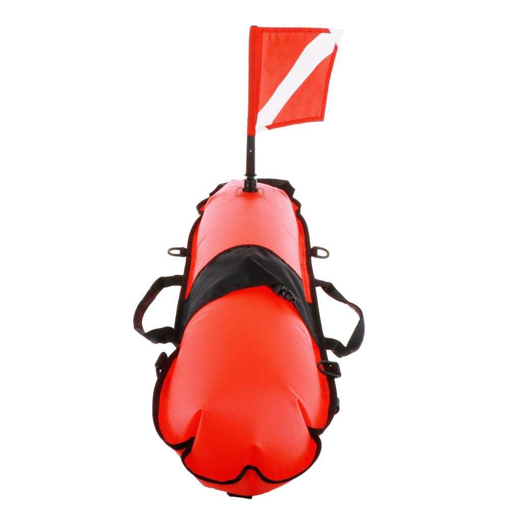 Inflatable Marker Diving Flag Buoy Signal Float Scuba Snorkeling Orange1 3