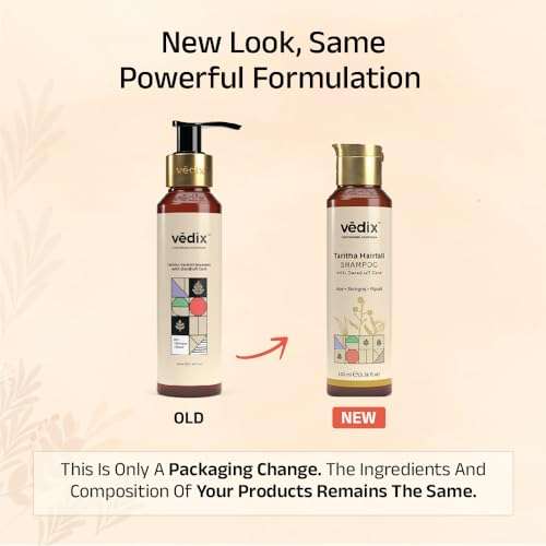 Vedix Ayurvedic Shampoo | Taritha Hair Fall Shampoo for Normal-Oily Hair With Dandruff Care | Reduces Hair Fall and dandruff |100ml 5