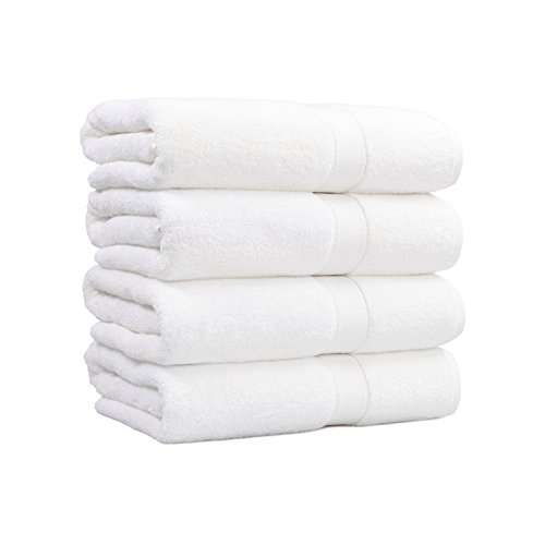Linum Home Textiles Terry Premium Luxury Hotel Collection Bath Towels, Set of 4, White 1