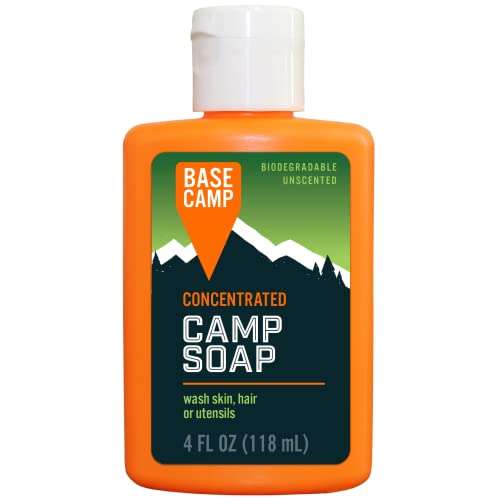 Dead Down Wind Base Camp Biodegradable Camp Soap | 4 Oz Bottle | Multipurpose Environmentally Safe Concentrated Cleaner | Use as a Body Wash or Dish Soap | All Natural Hunting & Camping Soap Orange