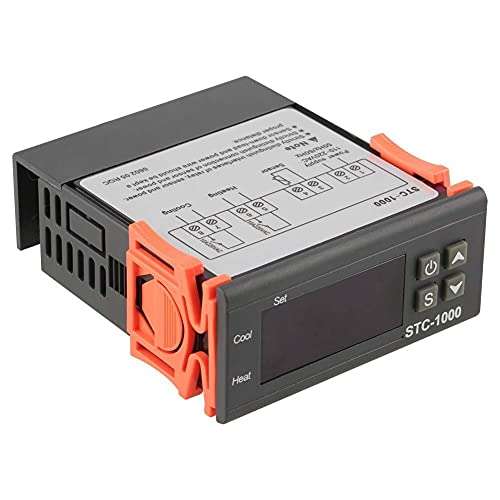 TANGIST Voltage Delay Reminnbor Thermostat Dual Digital Display Temperature Controller with Double NTC Probe Heater Sensor Probe Two Relay Output 12V 5