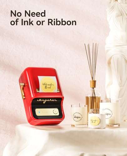 NIIMBOT B21 Label Maker Inkless Bluetooth Label Printer, 2 Inch Portable Thermal Label Machine for Small Business, Address, Logo, Clothing, Mailing, Candles, Jewelry, Sticker Printer for Gift, Red 5