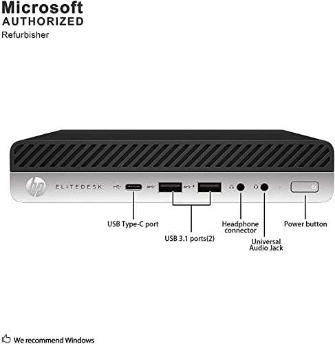 HP EliteDesk 800 G3 Business Mini Desktop PC - Intel Quad-Core i5-6500, 256GB SSD, 8GB DDR4, USB Type-C, DisplayPort, Windows 10 Professional (Renewed) 3