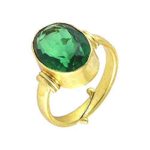 mayank Gems 11.25 carat Full Transparent Green Beryl Panna Panchdhatu Ring/Anguthi For Mens Womens 1