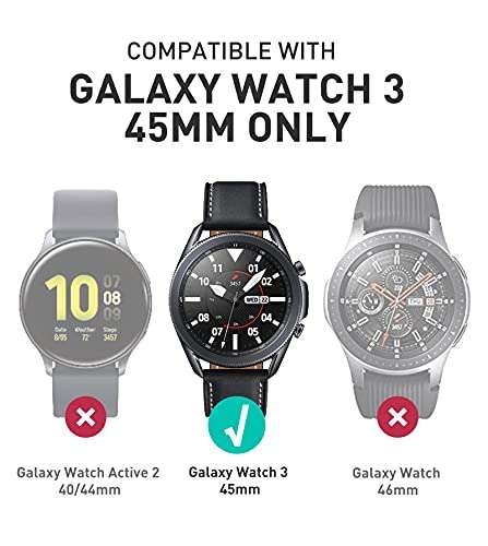 SUPCASE for Samsung Galaxy Watch 3 45mm Band with Case (Unicorn Beetle Pro), [Military-Grade Drop Protection] Rugged Men Cover with Adjustable Strap Band for Samsung Galaxy Watch 3 45mm, Black 2