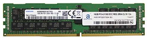 Adamanta 16GB (1x16GB) Server Memory Upgrade for Dell Poweredge R540 DDR4 2666MHZ PC4-21300 ECC Registered Chip 2Rx4 CL19 1.2v DRAM RAM