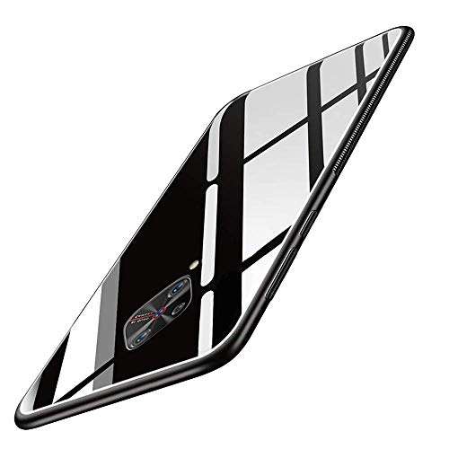 SPAZY CASE Vivo S1 Pro Luxurious Toughened Glass Back Case with Shockproof TPU Bumper Back Cover Designed for Vivo S1 Pro - Black