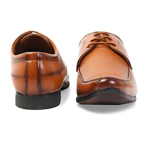MUTAQINOTI Men's Formal Shoes Tan Handcrafted Leather Shoes for Men (in_DYTN) 9UK 6