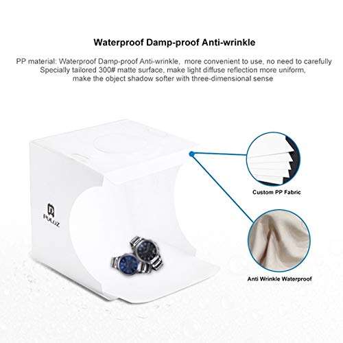 RROWER LED Portable Photo Studio Shooting Tent,Professional Photo Light Box,Adjustable Brightness Portable Folding Hook & Loop Professional Booth Table Top Photography Lighting Kit 4