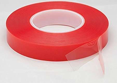 ELA TAPES Red Polister Strong Acrylic Adhesive Clear Double Sided Tape Heat Resistant Transparent 10mm x 25 Mts, 1 Pack 1 Pcs 6