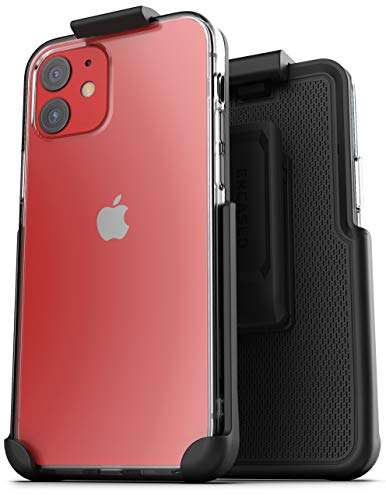 Encased Clear Back Case with Holster Compatible with iPhone 12 Belt Clip Cover Protective Slim Bumper 1