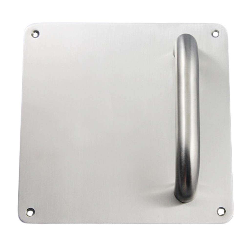 AWCPP Stainless Steel Base Handle, Fire-Proof Door Wooden Door Metal Door Square Push-Pull Bottom Plate Door Hardware Door Handle 1