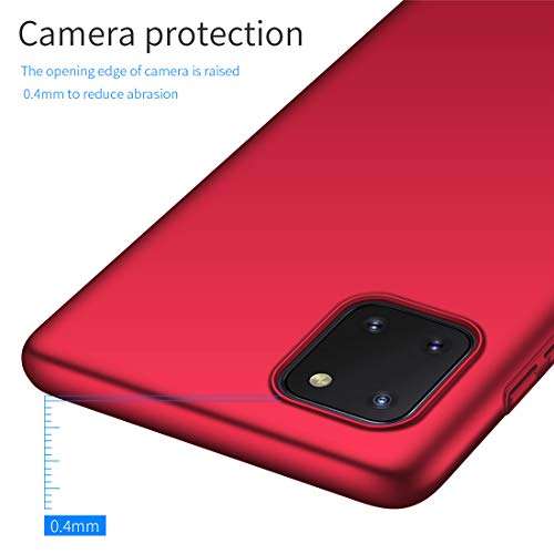 for Samsung Galaxy Note 10 Lite/A81 Case, ACMBO Ultra Thin [Skin Touch Feel] [Anti-Drop] Shockproof Premium PC Material Slim-Fit Phone Cases Cover for Samsung Galaxy Note10 Lite 6.7", Smooth Red 5