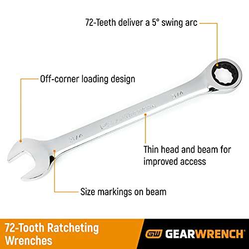 GEARWRENCH Ratcheting Combination Wrench 5/16", 12 Point- 9010D 2